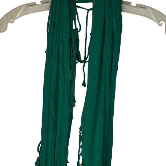 Steve Madden Green Fringe Infinity Scarf - Picture 2 of 7